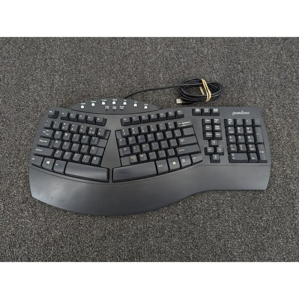 Perixx PERIBOARD-512 Wired Split Ergonomic Keyboard Multimedia Keys Palm Rest